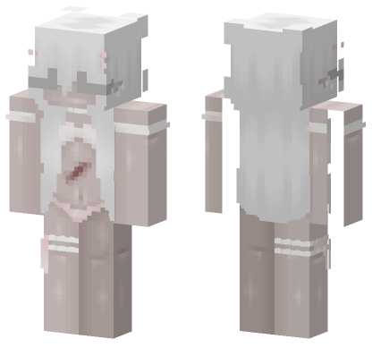 Aesthetic White Outfit Minecraft Bedrock skin