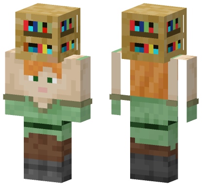 Alex Bookshelf Minecraft Bedrock skin