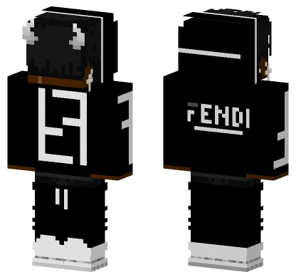 Allblacc Fendi Drip Hoodie Minecraft Bedrock skin