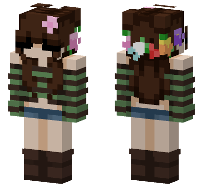 Amy Flower Crown Minecraft Bedrock skin