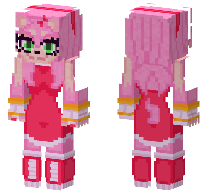 Amy Rose My Version Minecraft Bedrock skin