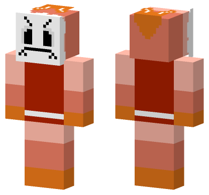 Angry Orange Blob Minecraft Bedrock skin