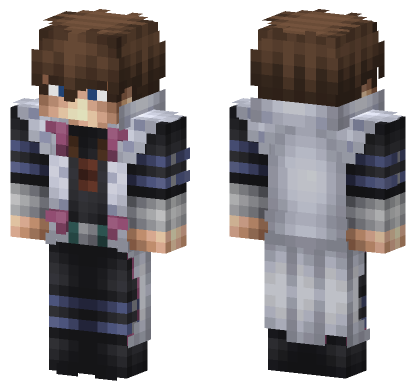 Anime Boy White Coat Minecraft Bedrock skin