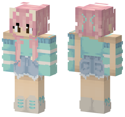 Anime Cute Girl Minecraft Bedrock skin