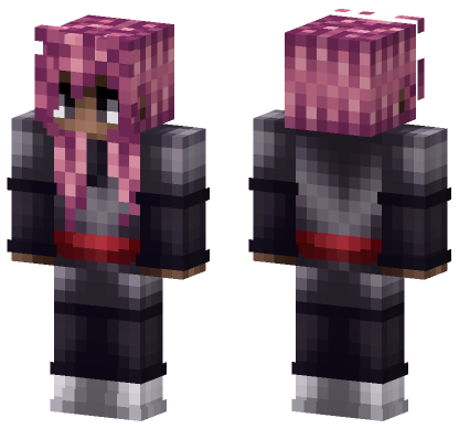 Anime Girl Pink Hair Minecraft Bedrock skin