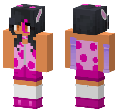 Aphmau Strawberry Milk Cow Minecraft Bedrock skin