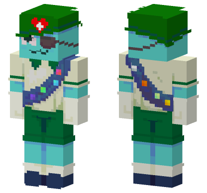 Aqua Blue Cat Hoodie Minecraft Bedrock skin