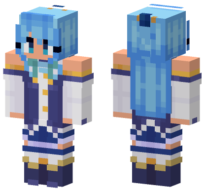 Aqua Girl Minecraft Bedrock skin