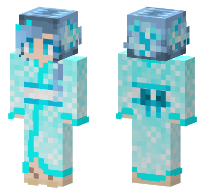 Aqualumi Blue Outfit Minecraft Bedrock skin