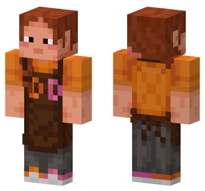 Ari Orange Outfit Minecraft Bedrock skin