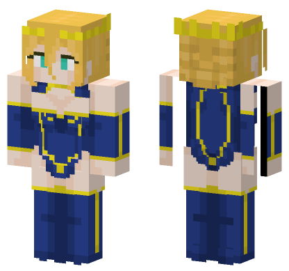 Artoria Pendragon Lancer Without Armour Minecraft Bedrock skin
