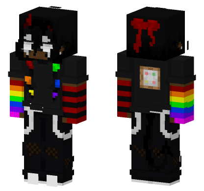 Asier Rainbow Hoodie Minecraft Bedrock skin