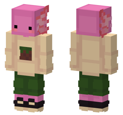 Axolotl Skin Minecraft Bedrock skin