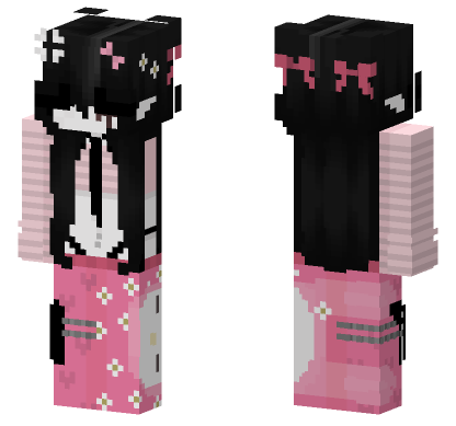 Black And Pink Outfit Minecraft Bedrock skin