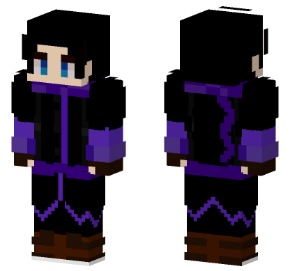 Black And Purple Outfit Minecraft Bedrock skin