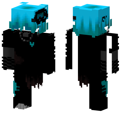 Black And Teal Techwear Minecraft Bedrock skin