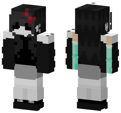 Black and White Maid Minecraft Bedrock skin