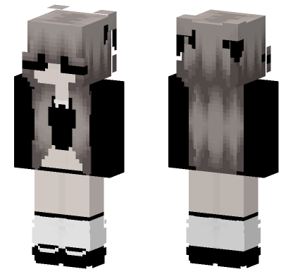 Black And White School Uniform Minecraft Bedrock skin