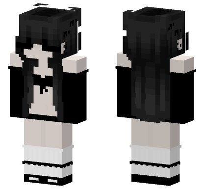 Black And White Schoolgirl Minecraft Bedrock skin