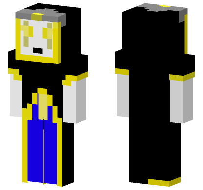 Black and Yellow Jester Minecraft Bedrock skin