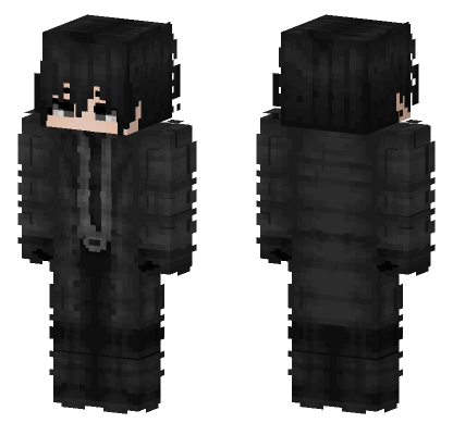 Black Gray Trench Coat Minecraft Bedrock skin