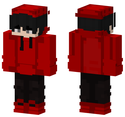 Black Red Outfit Boy Minecraft Bedrock skin