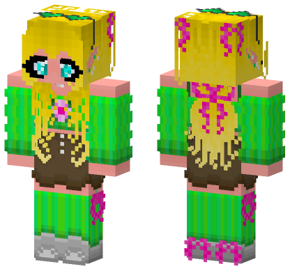 Blond Neon Girly Minecraft Bedrock skin
