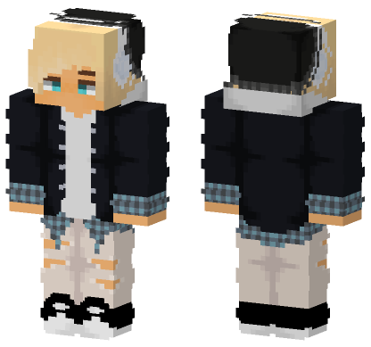Blonde Teenager with Plaid Shirt Minecraft Bedrock skin