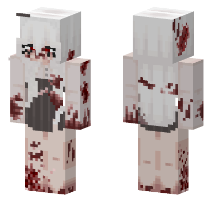 Bloody White Hair Girl Minecraft Bedrock skin