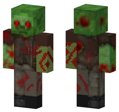 Bloody Zombie Mob Minecraft Bedrock skin