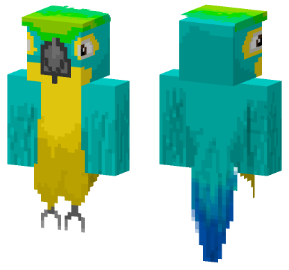 Blue And Gold Macaw Minecraft Bedrock skin