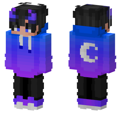 Blue And Purple Hoodie Minecraft Bedrock skin