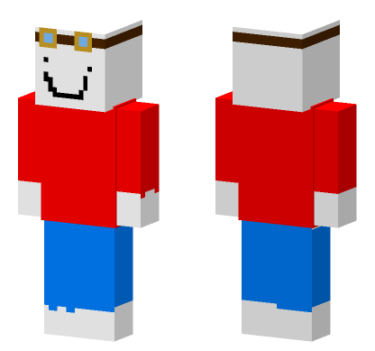 Blue and Red Goggles Guy Minecraft Bedrock skin