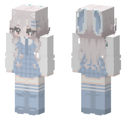 Blue Bunny Girl Outfit Minecraft Bedrock skin