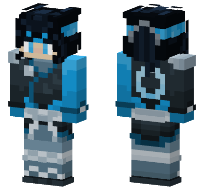 Blue Cyberpunk Skin Minecraft Bedrock skin