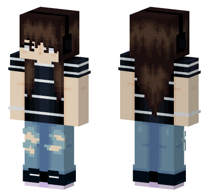 Blue Denim Jacket Girl Minecraft Bedrock skin