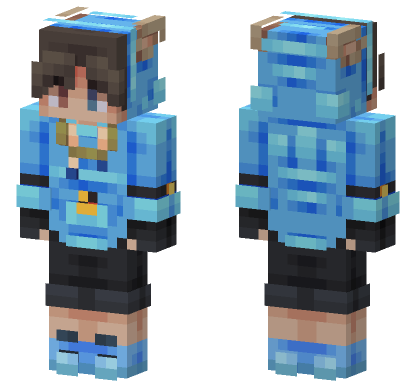 Blue Derapchu Outfit Minecraft Bedrock skin