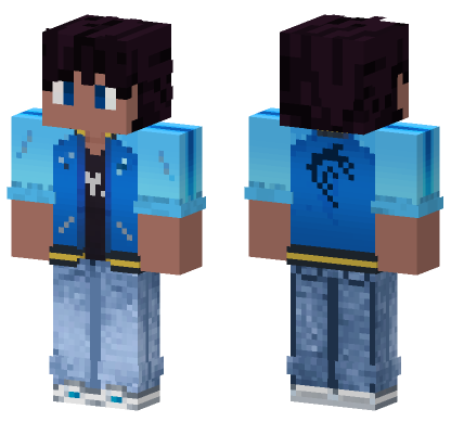 Blue Dragon Jacket Outfit Minecraft Bedrock skin