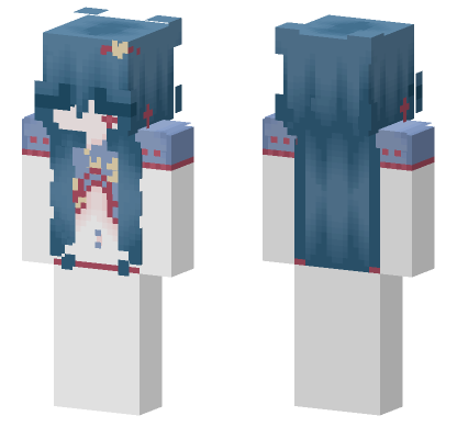 Blue Hair Girl Minecraft Bedrock skin