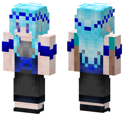 Blue Hair Girl Minecraft Bedrock skin
