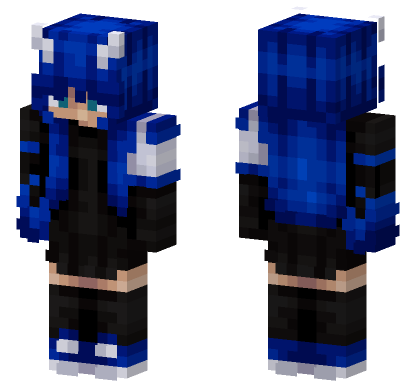 Blue Hair Girl Minecraft Bedrock skin