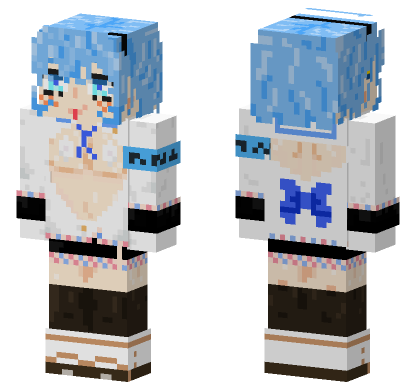 Blue Haired Anime Girl Minecraft Bedrock skin