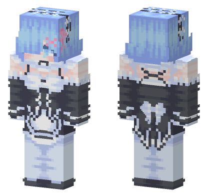 Blue Haired Maid Minecraft Bedrock skin