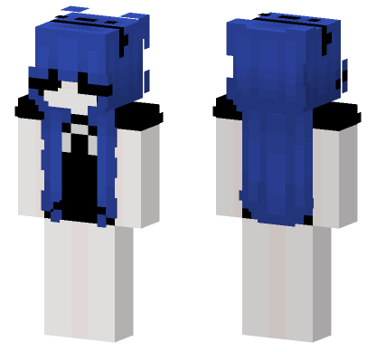 Blue Hoodie Girl Minecraft Bedrock skin