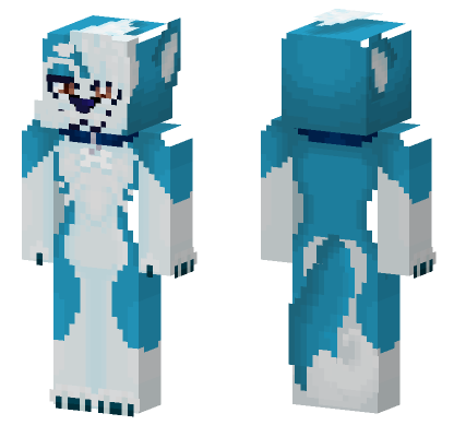 Blue Husky Furry Minecraft Bedrock skin