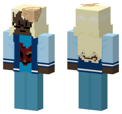 Blue Japanese Oni Mask Minecraft Bedrock skin