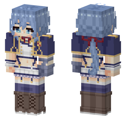Blue Maid Outfit Minecraft Bedrock skin