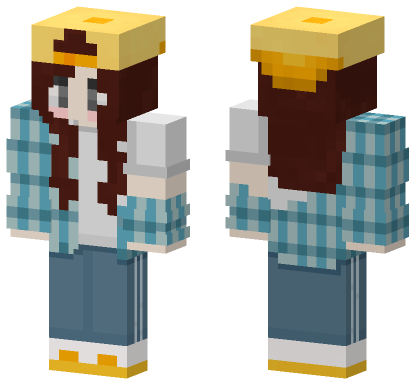 Blue Plaid Schoolgirl Minecraft Bedrock skin