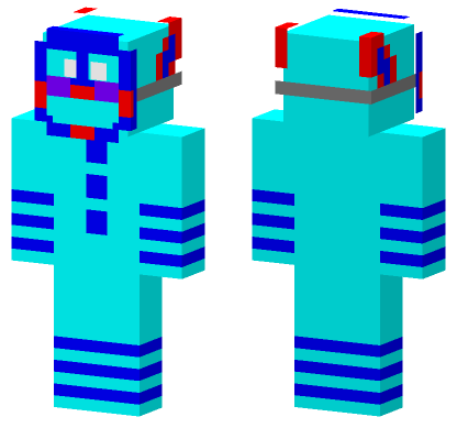 Blue Robot Mask Minecraft Bedrock skin