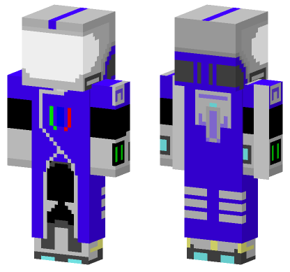 Blue Robot Outfit Minecraft Bedrock skin